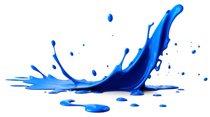 Poster - Blue ink brush stroke, isolated on transparent background.