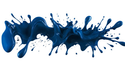 Poster - Blue ink brush stroke, isolated on transparent background.