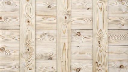 Wall Mural - Weathered white wood plank surface featuring intricate grain patterns and subtle knots against a soft, creamy, neutral background.