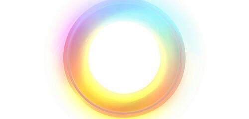 Poster - Colorful rainbow light ring, gradient color, circular shape, illustration, bright colors, high saturation