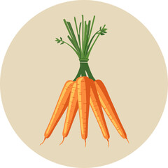 Canvas Print - Stylized Vector Illustration of Fresh Carrots