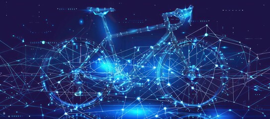 Fototapete - Futuristic Bicycle Design: A Digital Art Representation of Cycling