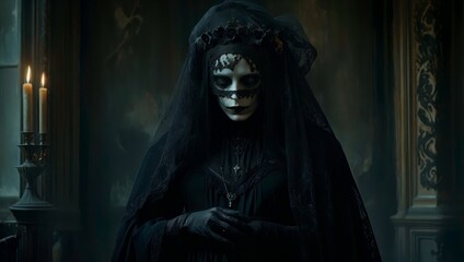 black bride, halloween costume