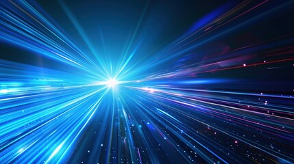 Poster - Cosmic Explosion of Vibrant Blue Light and Energy