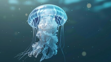 Poster - 3D Render of a Jellyfish in the Ocean