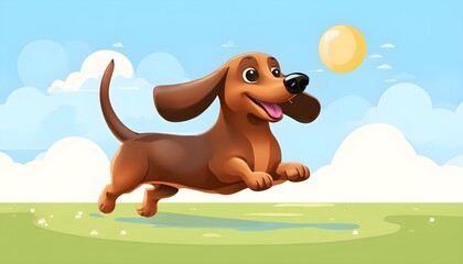 Sticker - A view of a Dachshund