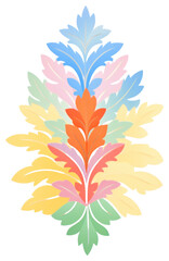 Poster - Colorful layered leaf pattern