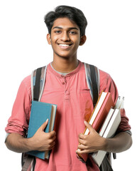 Wall Mural - PNG Young Indian man backpack student happy.