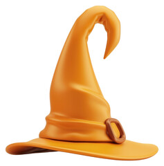 Poster - PNG Whimsical orange wizard hat illustration