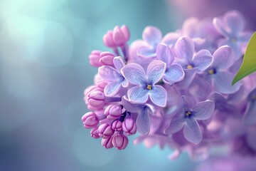 Fototapete - Lilac flower pink spring background. Springtime in the lilac park. Floral background. Syringa vulgaris. Shallow depth of field.