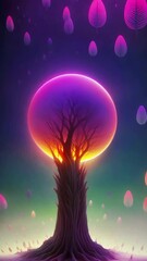 Poster - big magic tree, seamless looping