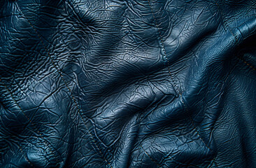 Poster - Dark blue leather texture background, close-up of dark navy color surface with grainy pattern for luxury and premium design concept.
