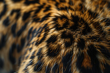 a close up of leopard fur texture with detailed spots, showcasing the natural beauty and patterned s