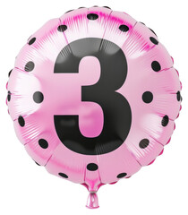 Canvas Print - PNG  Pink polka dot balloon number