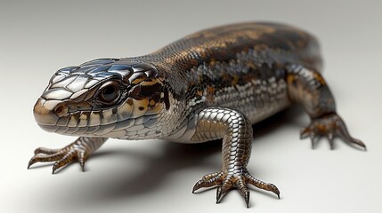 Poster - Close-up Photo of a Black and Brown Lizard with Claws