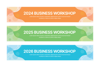 Wall Mural - set of business banner design templates in modern, abstract pattern style for schools, companies, wo