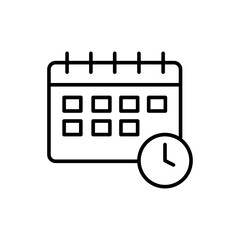 Poster - Waiting schedule outline icons, minimalist vector illustration ,simple transparent graphic element .Isolated on white background