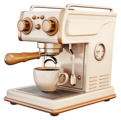 Poster - Vintage espresso machine brewing coffee