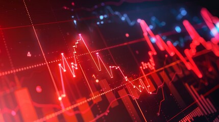 Wall Mural - 4K animation showing a graph going up during a market recovery.