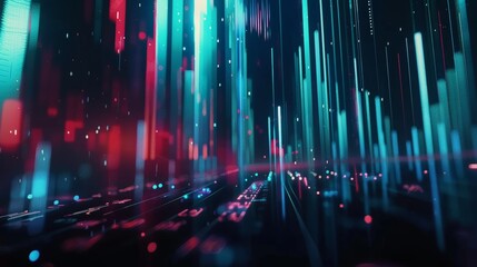 Poster - Charts and lines of stock exchange market indices animations. Abstract animated background video in 4K