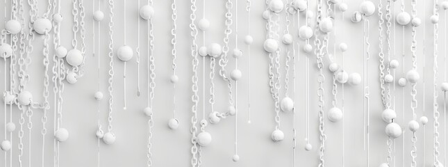 Wall Mural - Medical background, spirals and molecular and atomic structures, white 3D rendering