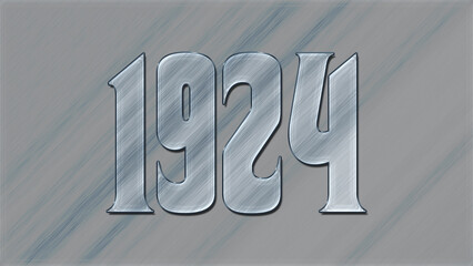 3D Glass effect number design of 1924, glassy background.