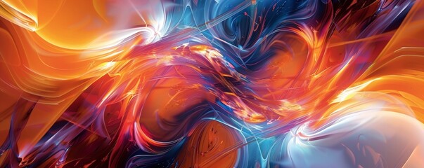 Wall Mural - Abstract Fusion of Thriller Sci-Fi Elements with Dynamic Shapes and Vibrant Colors in Engaging Composition