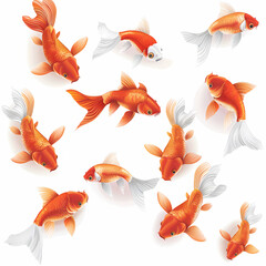 3D goldfish in white background vector image