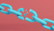 © Piya W. - A vibrant image of a broken chain link on a colorful background, symbolizing disruption and separation.