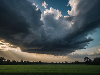 Wall Mural - Cloudy sky at daw