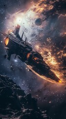 Wall Mural - Galactic Space Travel, 4K hyperrealistic photo