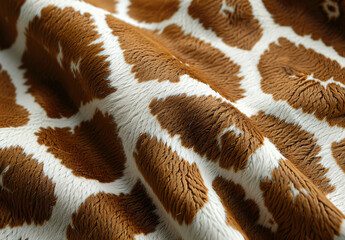 Poster - Giraffe skin print, brown and white fabric texture background