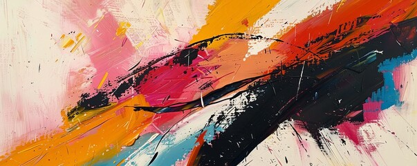 Wall Mural - An abstract expressionist painting with bold colors and energetic brushstrokes.