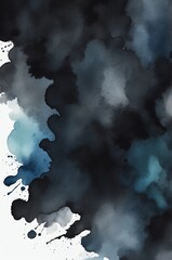 Wall Mural - black theme color abstract gradient painting watercolor illustration design copy space