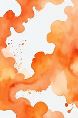Wall Mural - orange theme color abstract gradient painting watercolor illustration design copy space