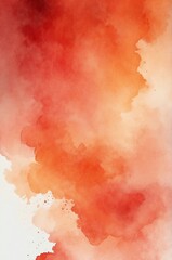 Wall Mural - red to orange grainy grunge abstract gradient painting watercolor illustration design copy space