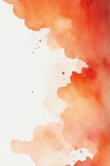 Wall Mural - red to orange grainy grunge abstract gradient painting watercolor illustration design copy space