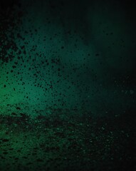 Wall Mural - green to black color gradient grungy texture background copy space design