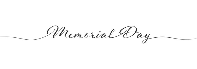 Wall Mural - Stylized calligraphic inscription Memorial Day in one line