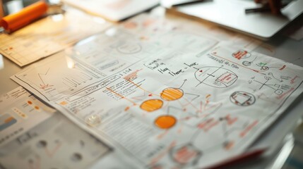 Poster - A detailed view of a marketing strategy document with notes and highlights.