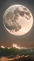 full moon over the sea