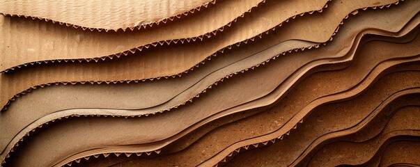 Sticker - Corrugated cardboard texture with layered design, 4K hyperrealistic photo