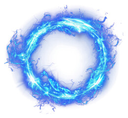 Canvas Print - PNG  Electric blue energy ring illustration