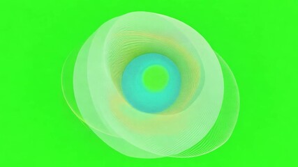 Poster - Abstract animation of a Lorenz attractor on a green screen background, ideal for technology, science, or abstract video projects