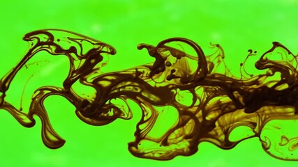 Poster - Ink spreading on a green screen background