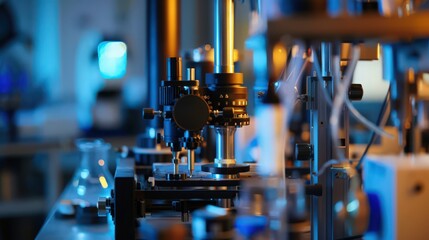 Poster - detailed view of an experimental setup with precise measurement tools, showing how accuracy and deta