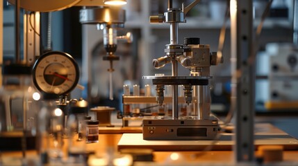Poster - detailed view of an experimental setup with precise measurement tools, showing how accuracy and deta
