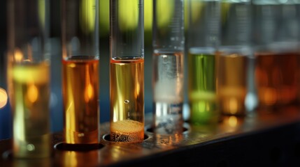 Poster - Detailed view of test tubes with different concentrations of a solution, showing how varying concentrations can affect the rate or outcome of a chemical reaction.