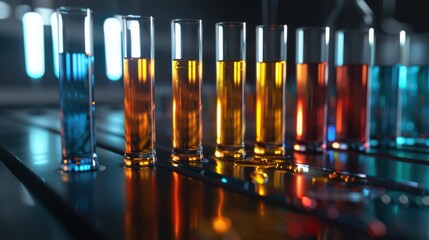 Poster - Detailed view of test tubes with different concentrations of a solution, showing how varying concentrations can affect the rate or outcome of a chemical reaction.