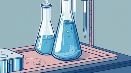Poster - diagram of a test tube with a vacuum setup, illustrating how removing air from the tube affects the 